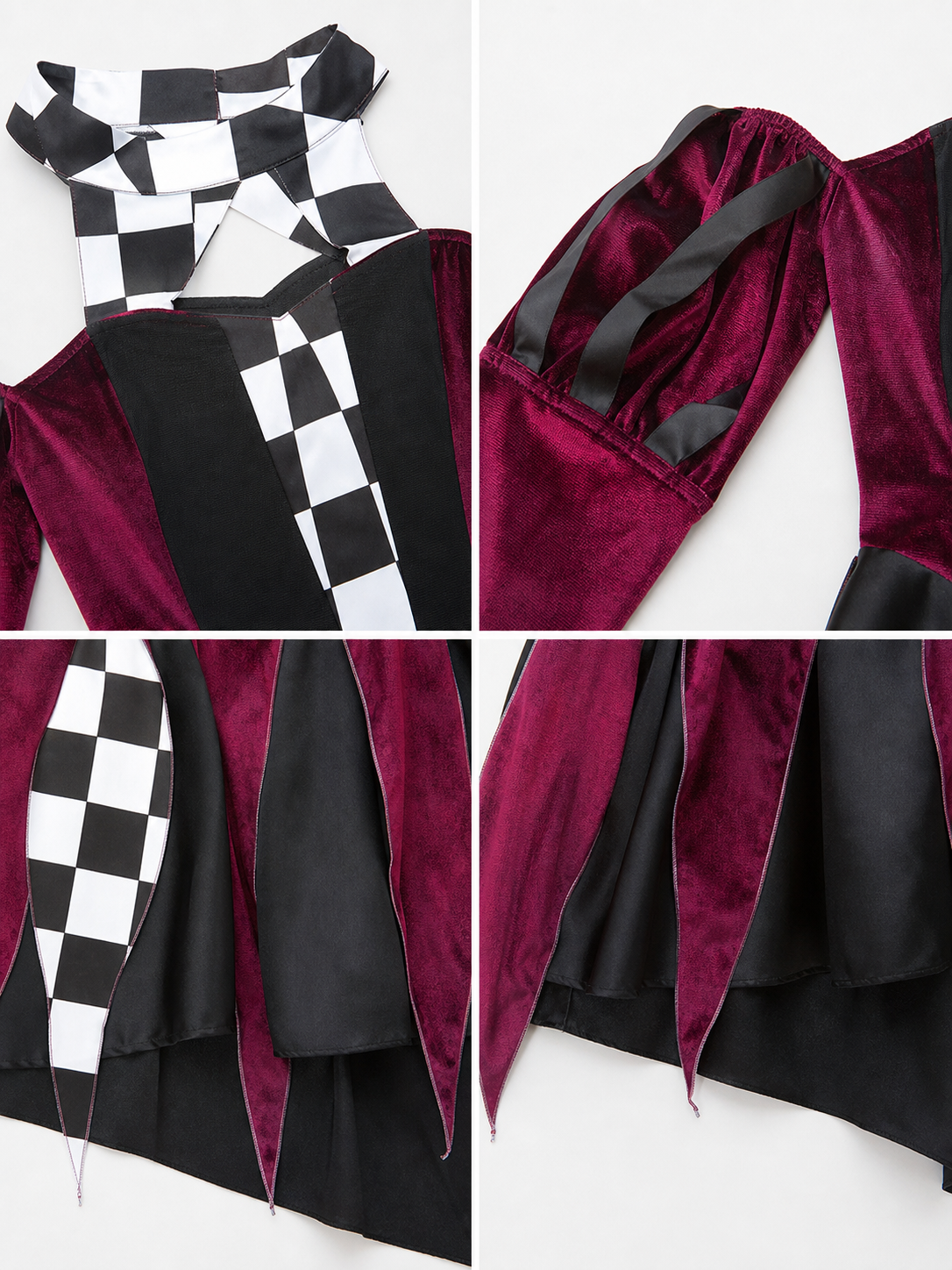 Retro Carnival Dress with Checkered Print