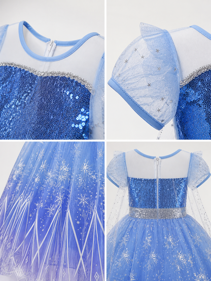Princess Costume with Snowflakes for Halloween