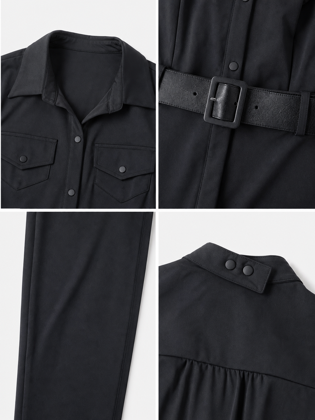Black police-style uniform jumpsuit costume with peaked cap