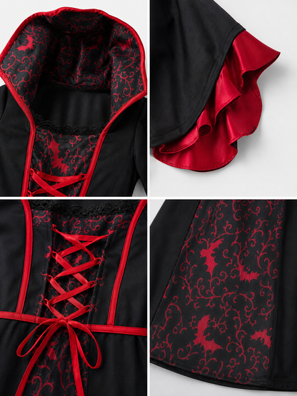 Gothic Cosplay Dress with Necklace