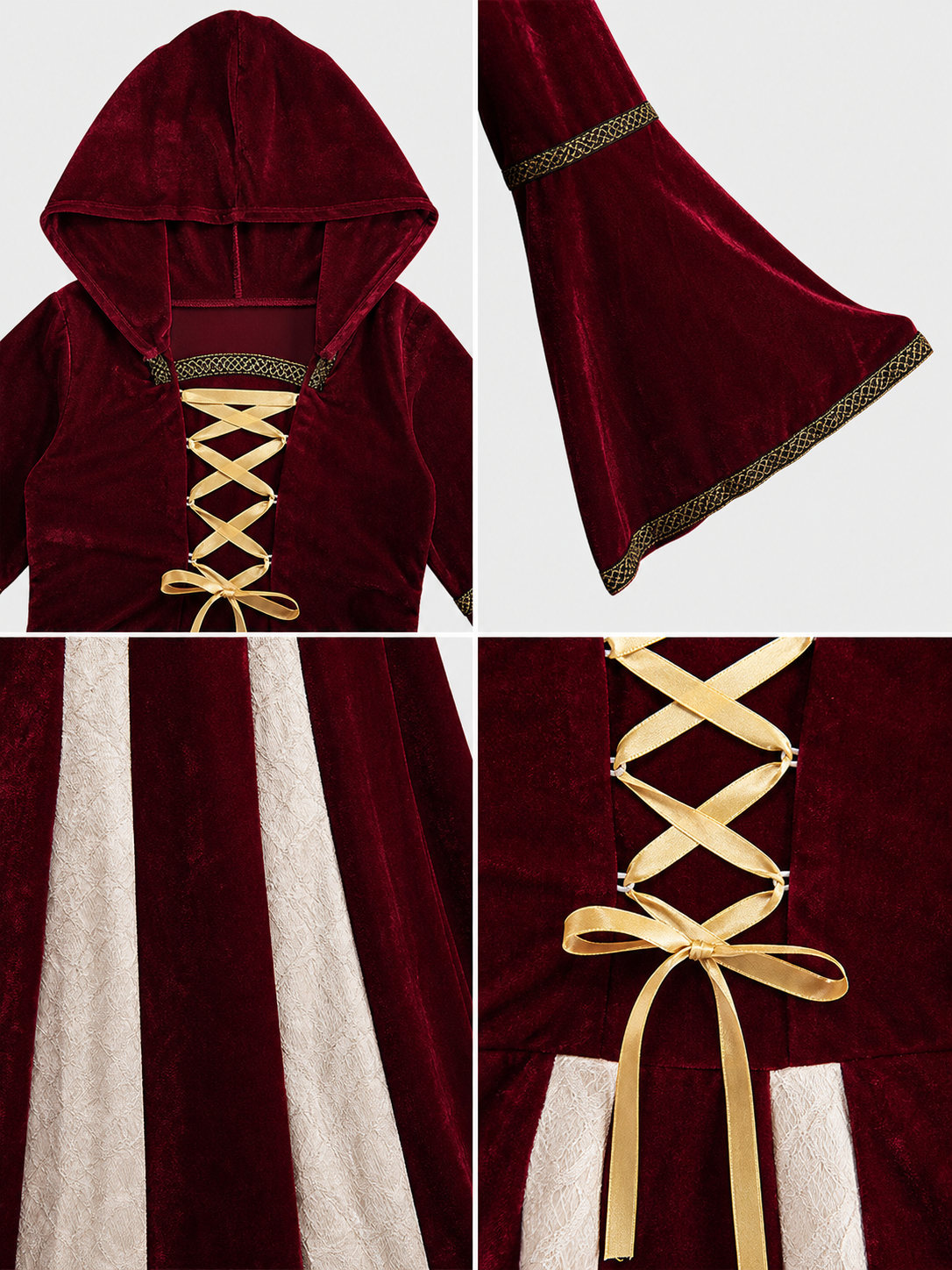 Medieval Hooded Dress, Gothic Style