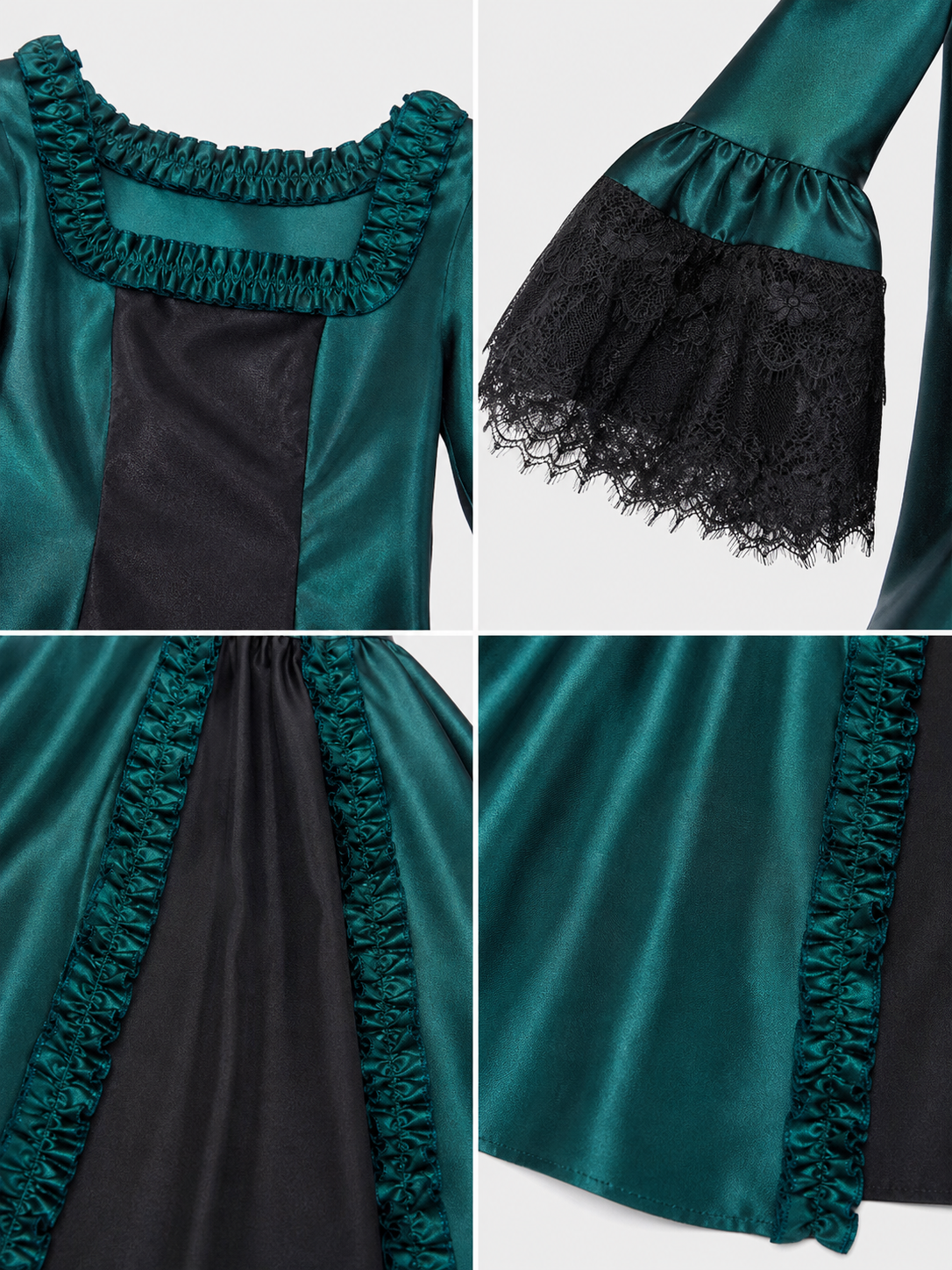 Gothic Victorian Dress with Wide Sleeves