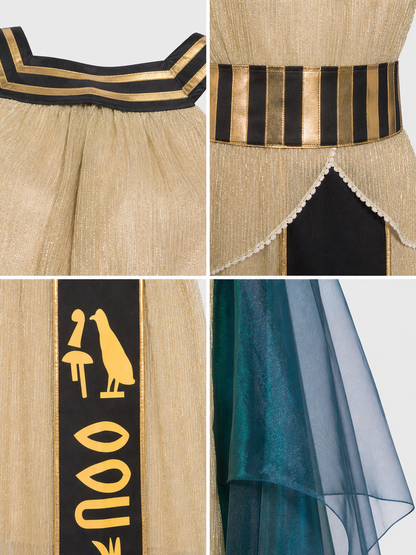 Cleopatra Cosplay Costume: Dress and Cape detail view