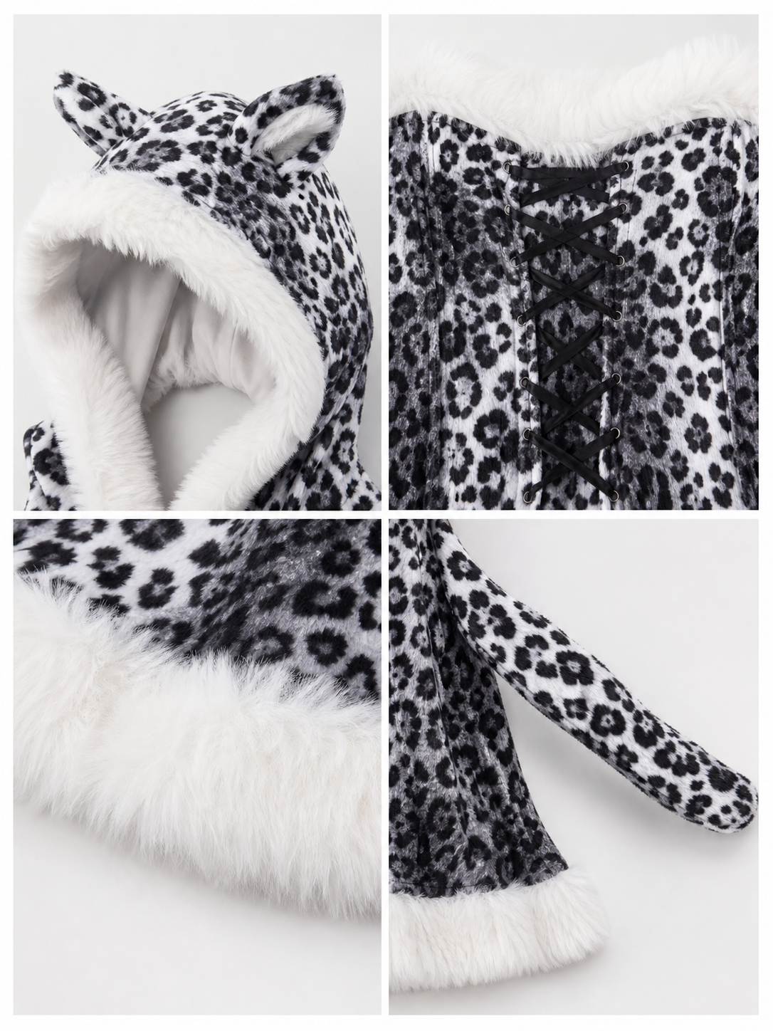Leopard Costume Dress with Hood and Tail