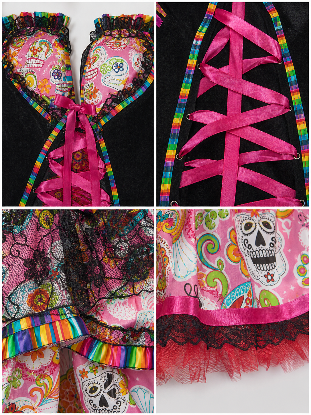 Halloween Costume Set: Dress with Cape, Skeleton Print