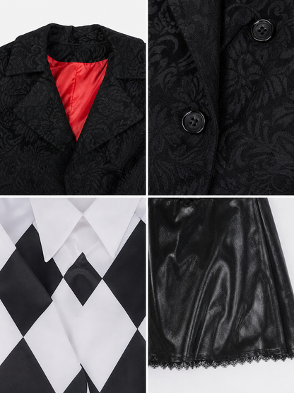 Harley Quinn Cosplay Costume: Jacket, Skirt, Socks