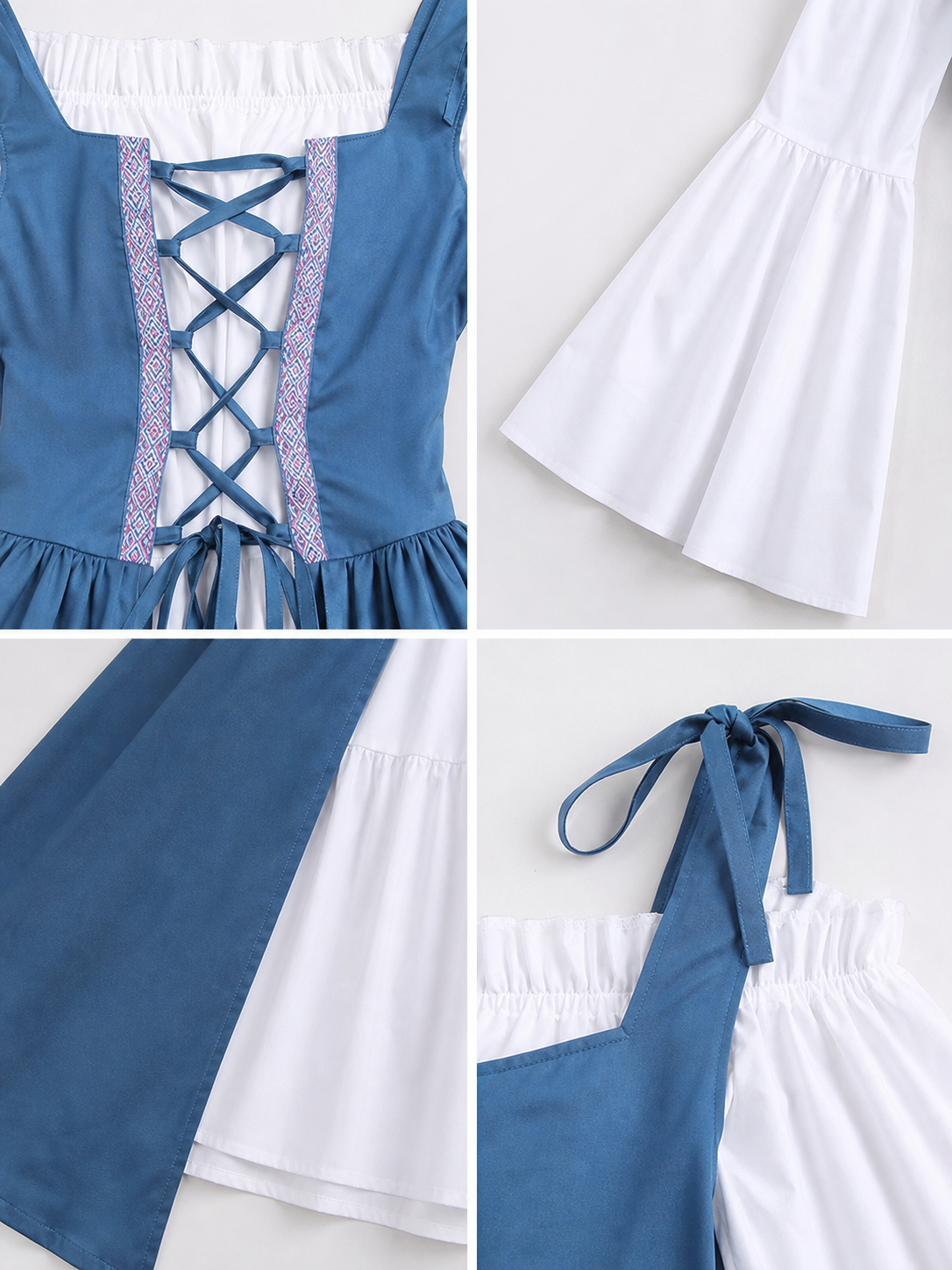 Medieval-Style Dress with a Square Neckline