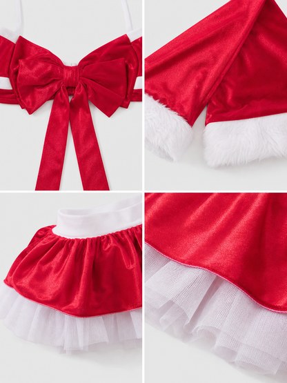 Christmas Costume: Cropped Top and Skirt