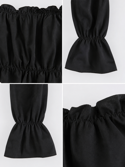 Cropped Off-the-Shoulder Top with Sleeves