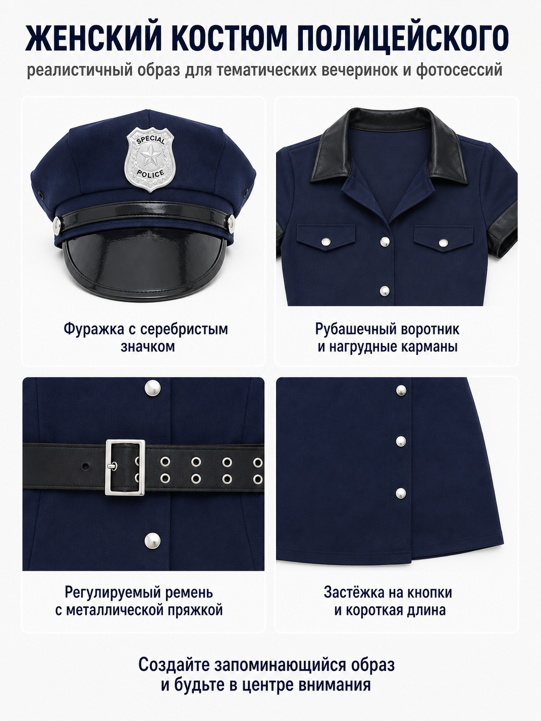 Police Uniform, Short Sleeves, Chest Pockets