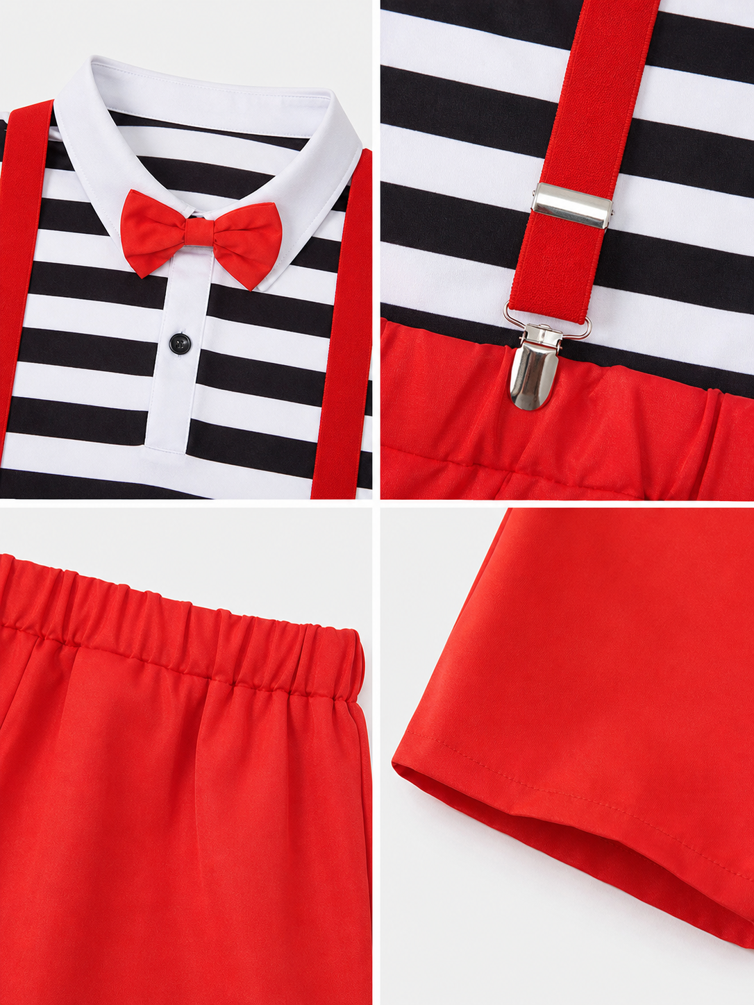 Bright clown costume designed for an expressive stage look and festive