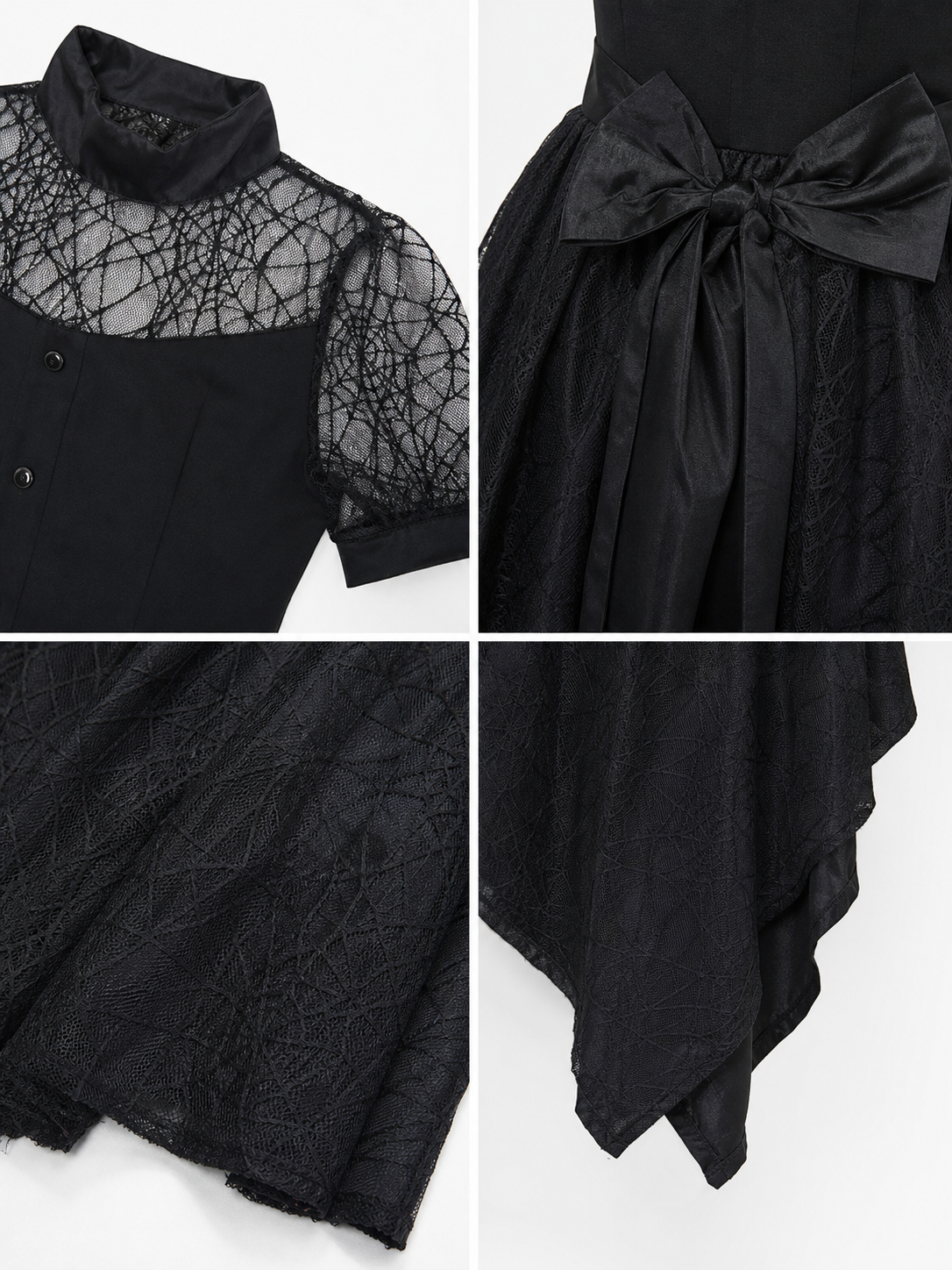 Black masquerade costume designed as a magical outfit with expressive details.