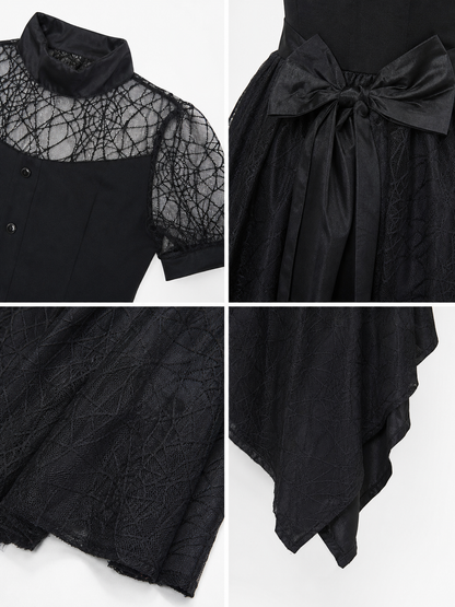 Black masquerade costume designed as a magical outfit with expressive details.