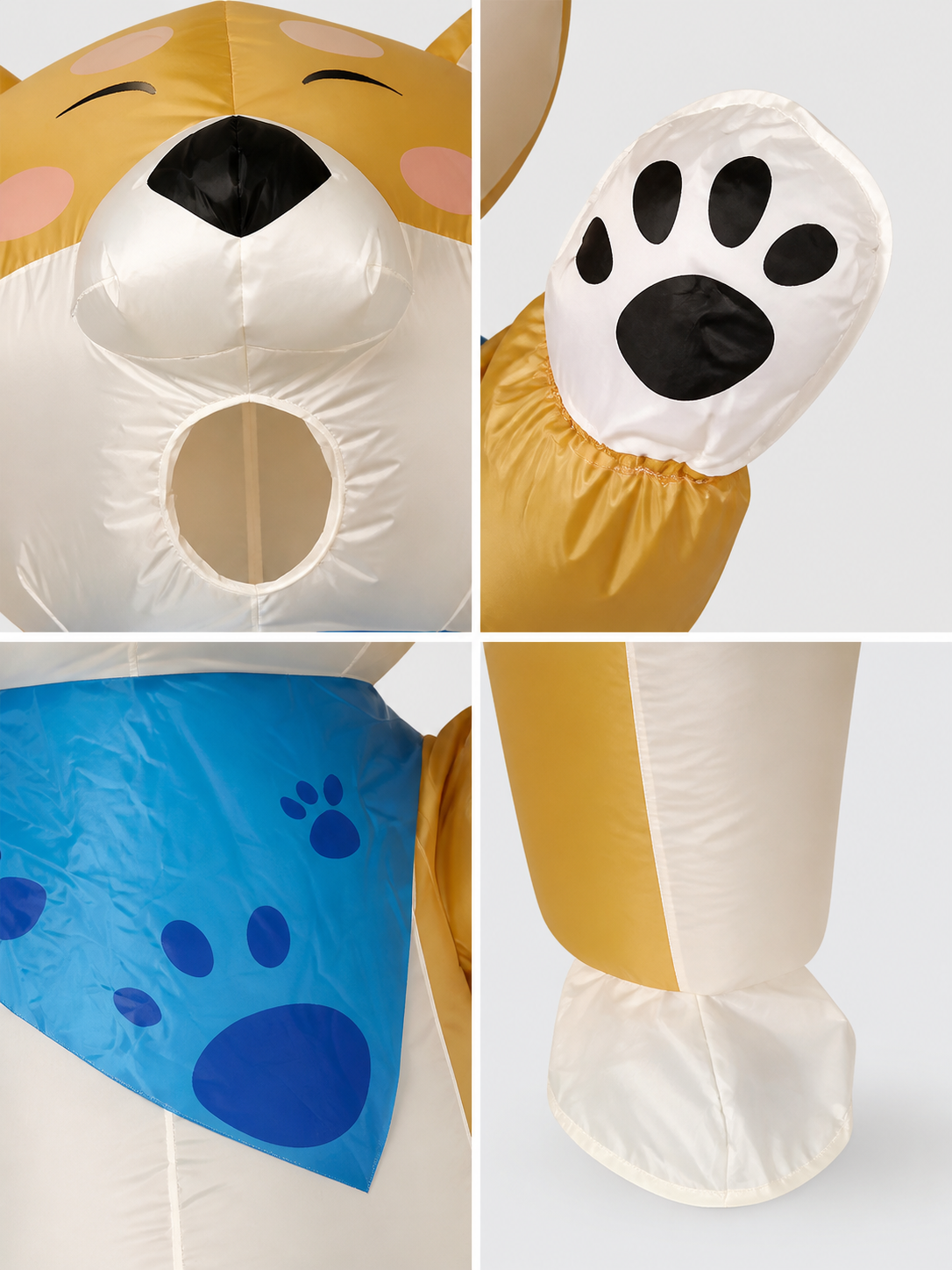 Inflatable Shiba Inu Costume with Blue Bandana