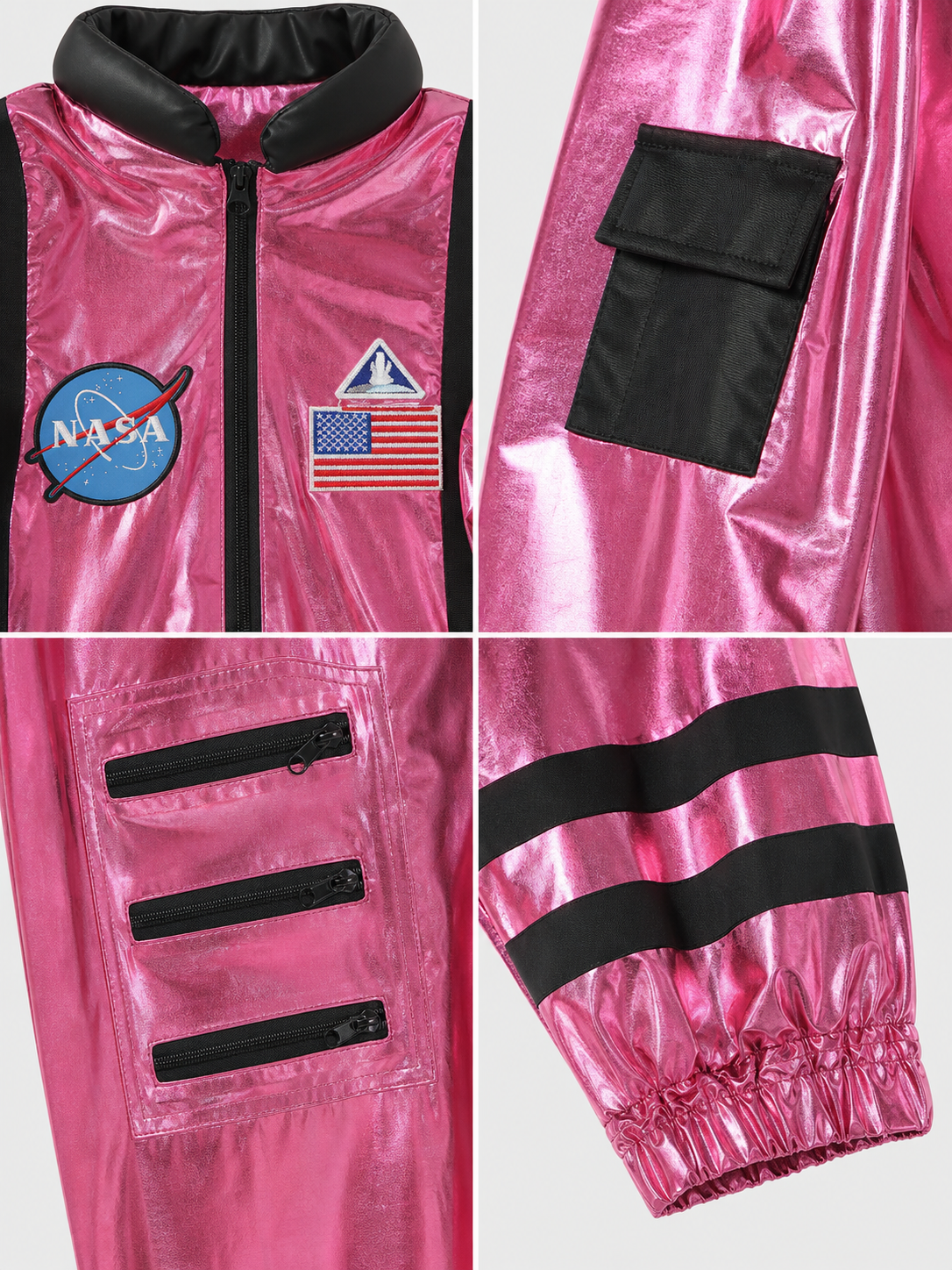 Pink Space Jumpsuit with NASA Patches