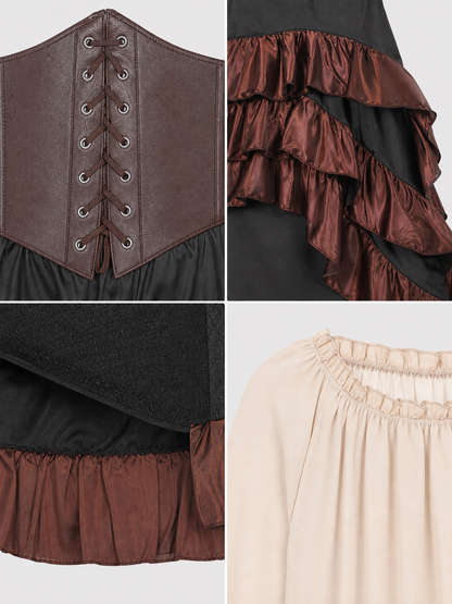 Steampunk Costume Dress with Ruffles