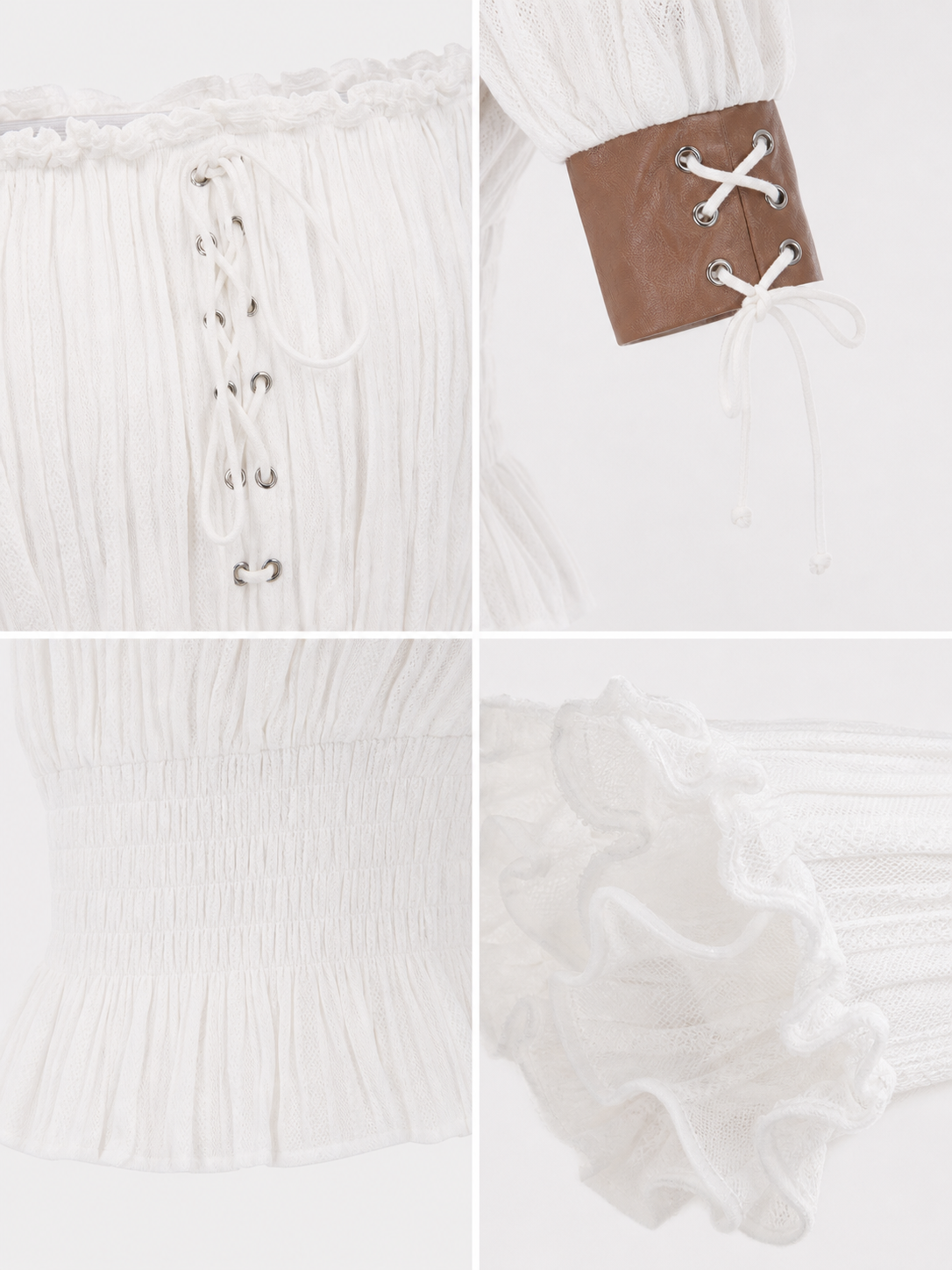 Off-the-Shoulder Blouse with Puff Sleeves