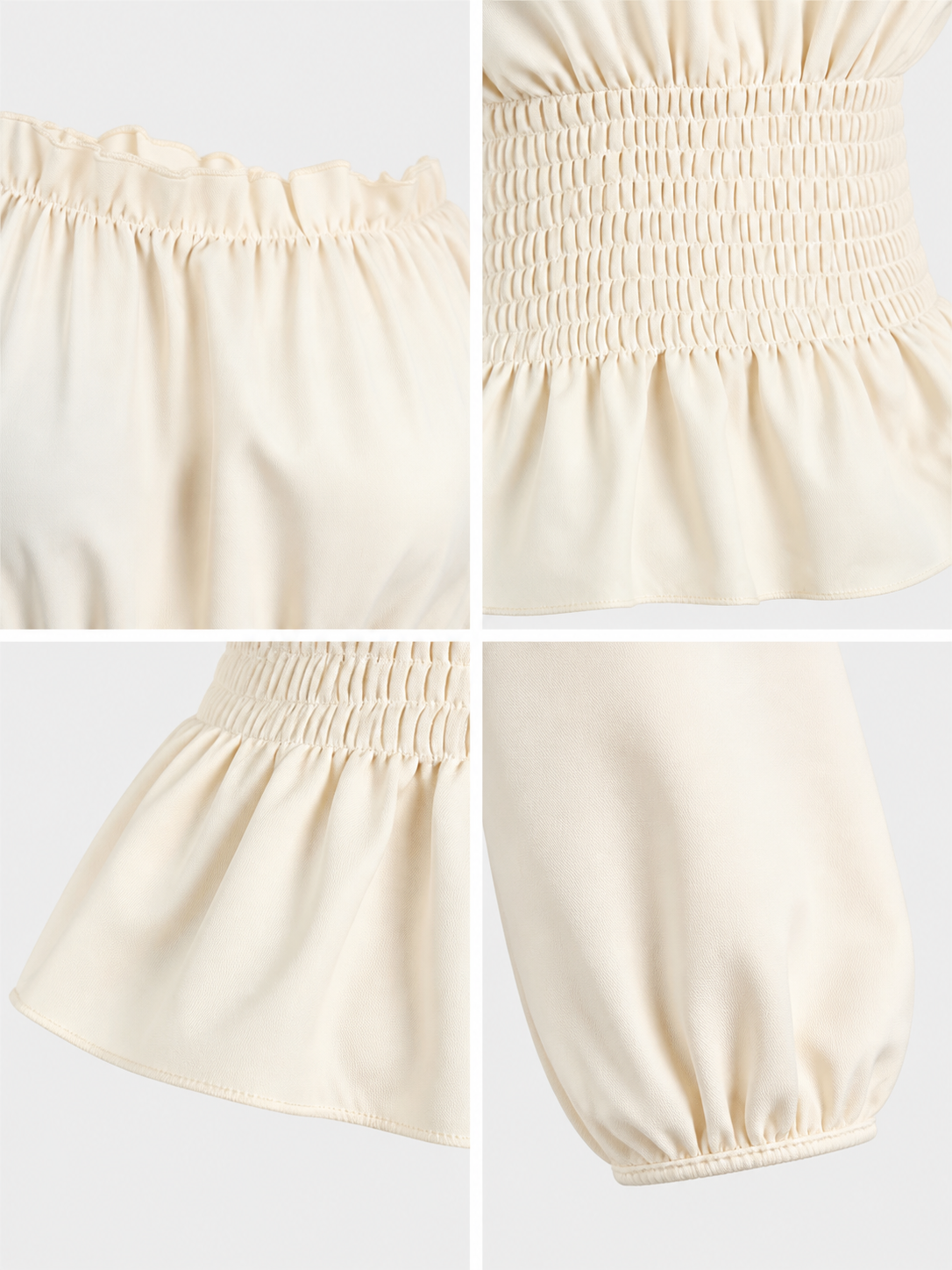 Off-the-Shoulder Blouse with Puff Sleeves