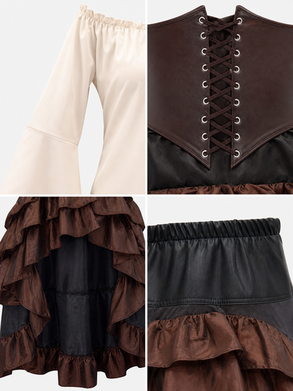 Pirate Costume with Corset and Skirt