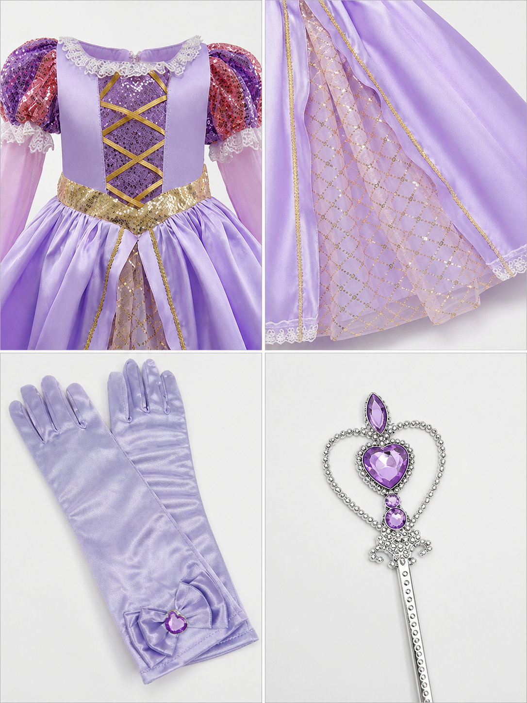 Halloween Princess Costume with Accessories detail view