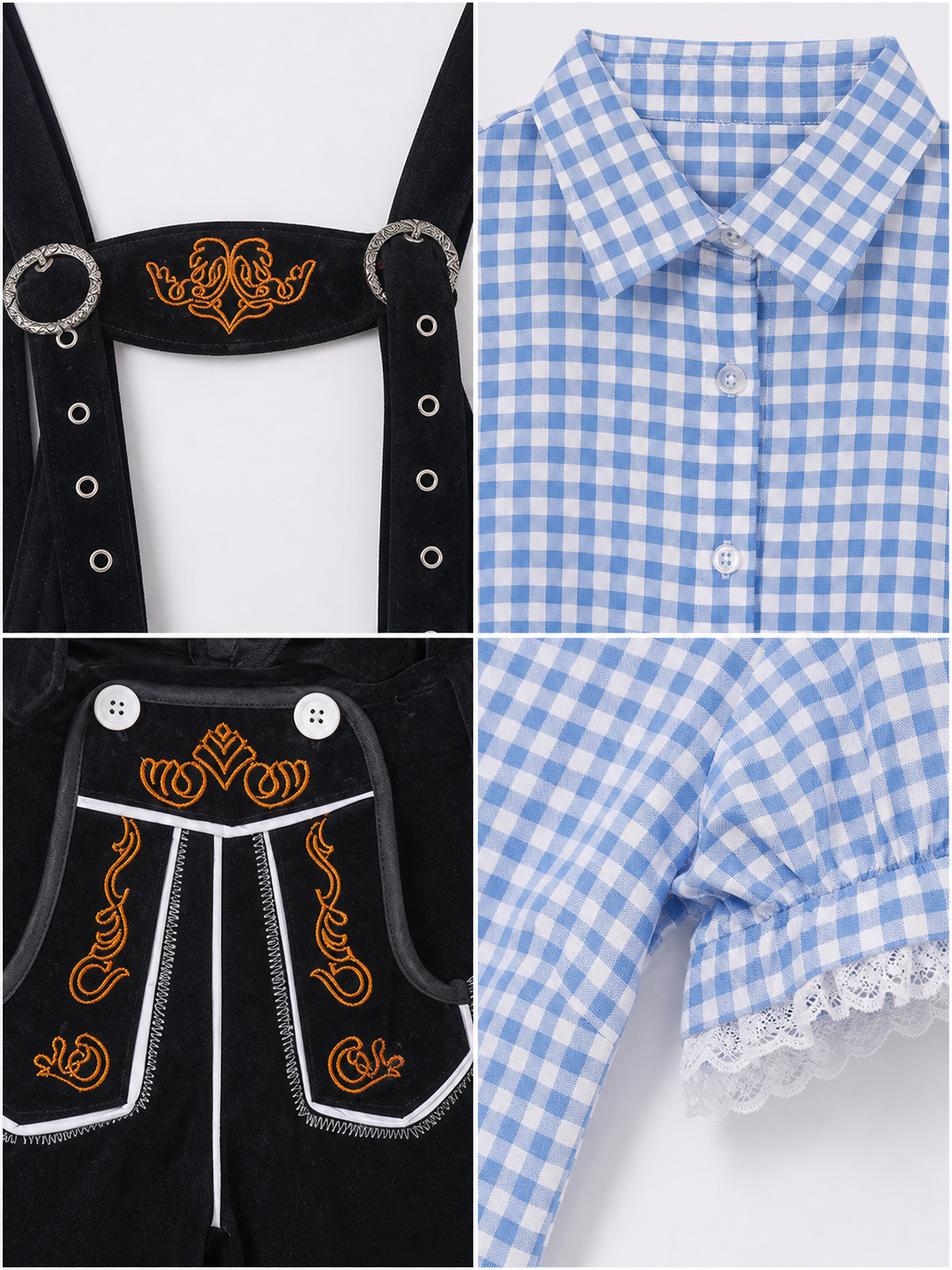 Suspenders Set: Plaid Shirt and Shorts