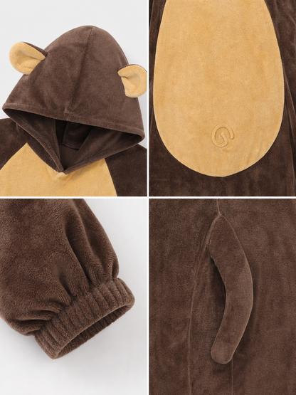 Adult Monkey Kigurumi Costume with Hood