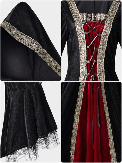 Gothic Hooded Costume Dress for Cosplay