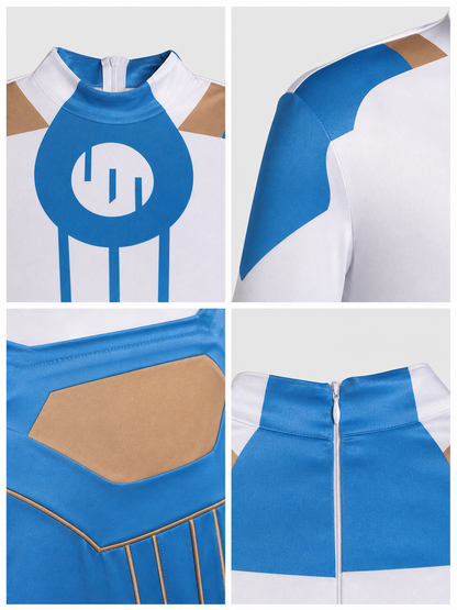 Cosplay Costume with Jumpsuit and Long Cape