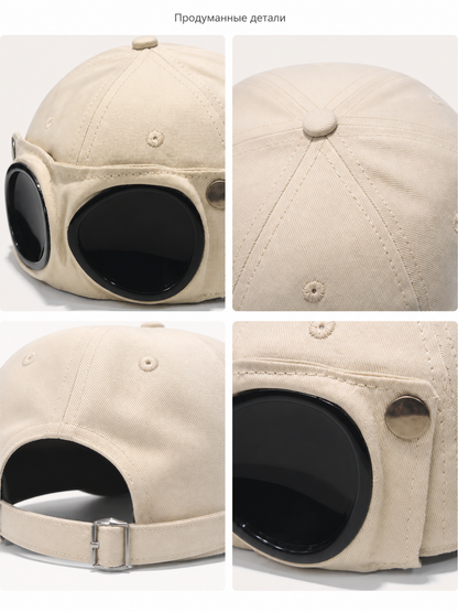 Carnival Beige Cap with Glasses