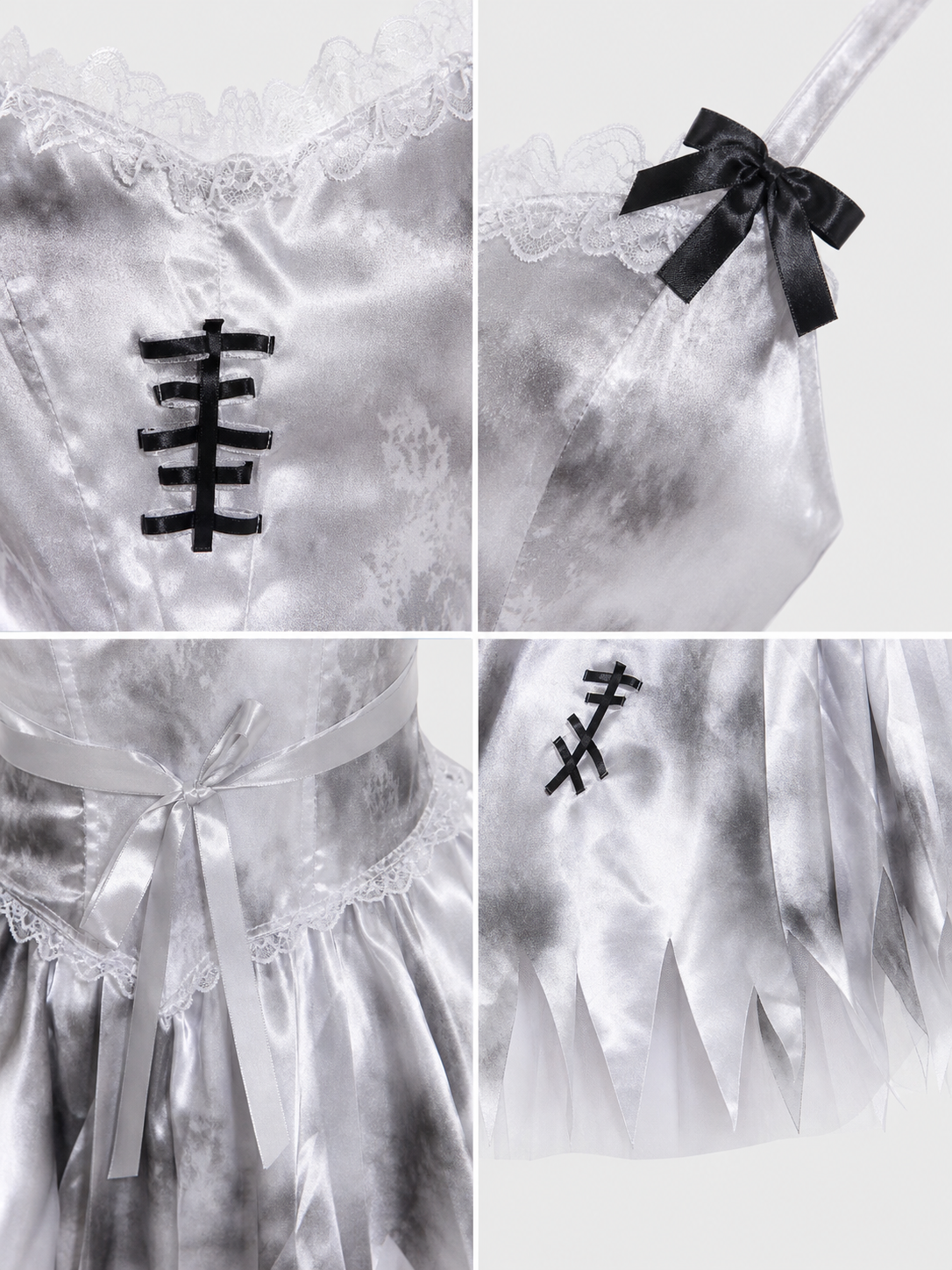 Stage Dress with Tulle Train and Bow detail view