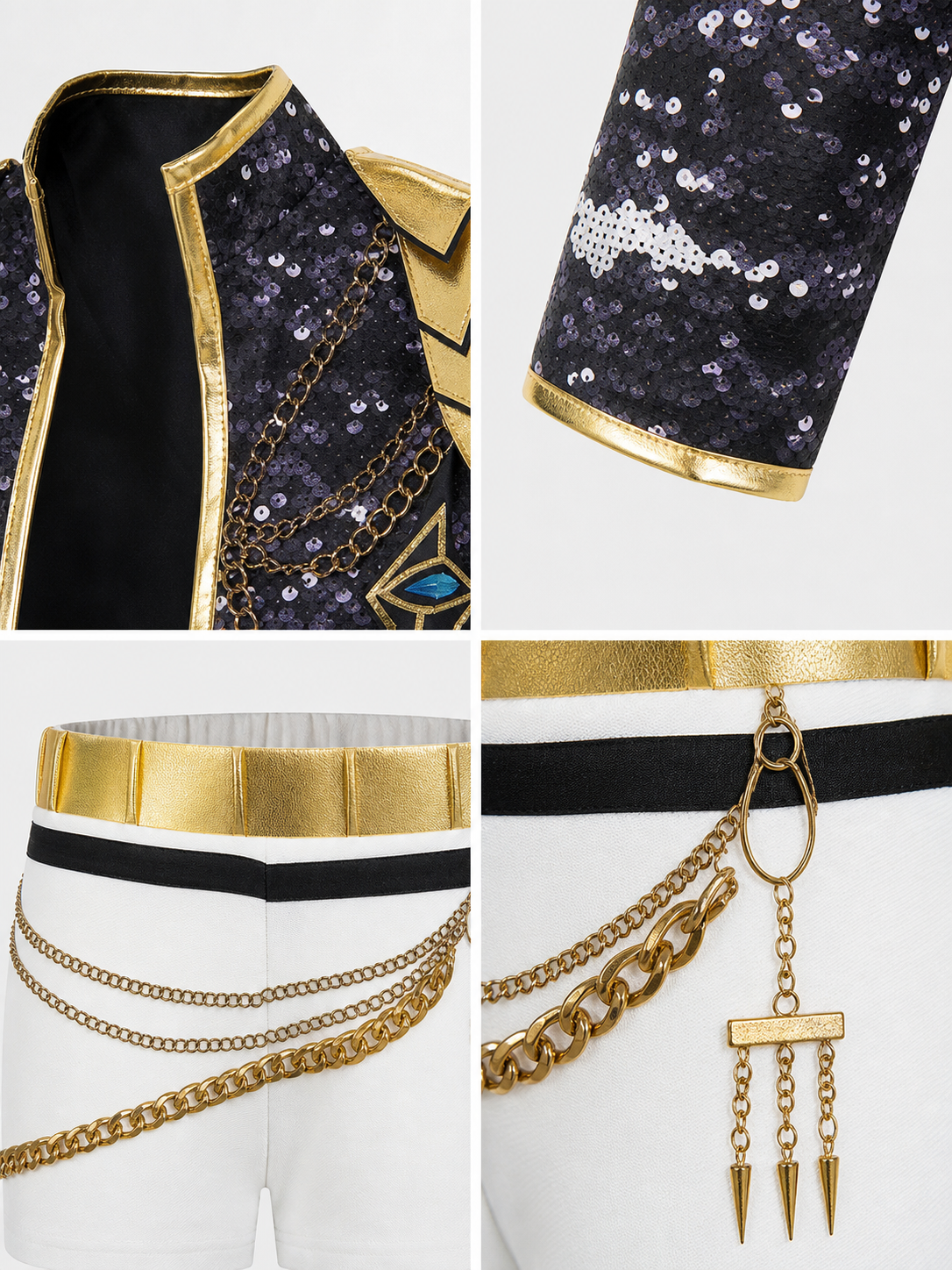 K-POP Cosplay Costume, Black and Gold Stage Set