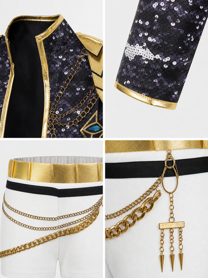 K-POP Cosplay Costume, Black and Gold Stage Set