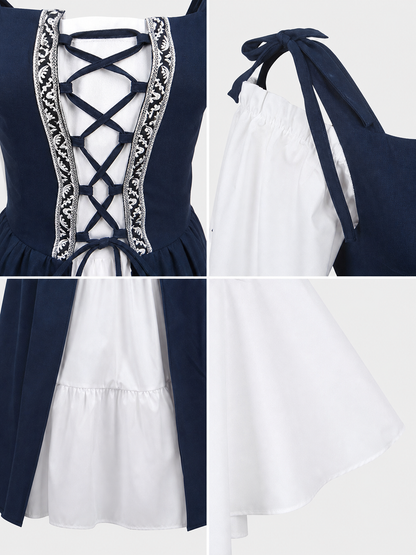 Medieval-Style Dress with a Square Neckline