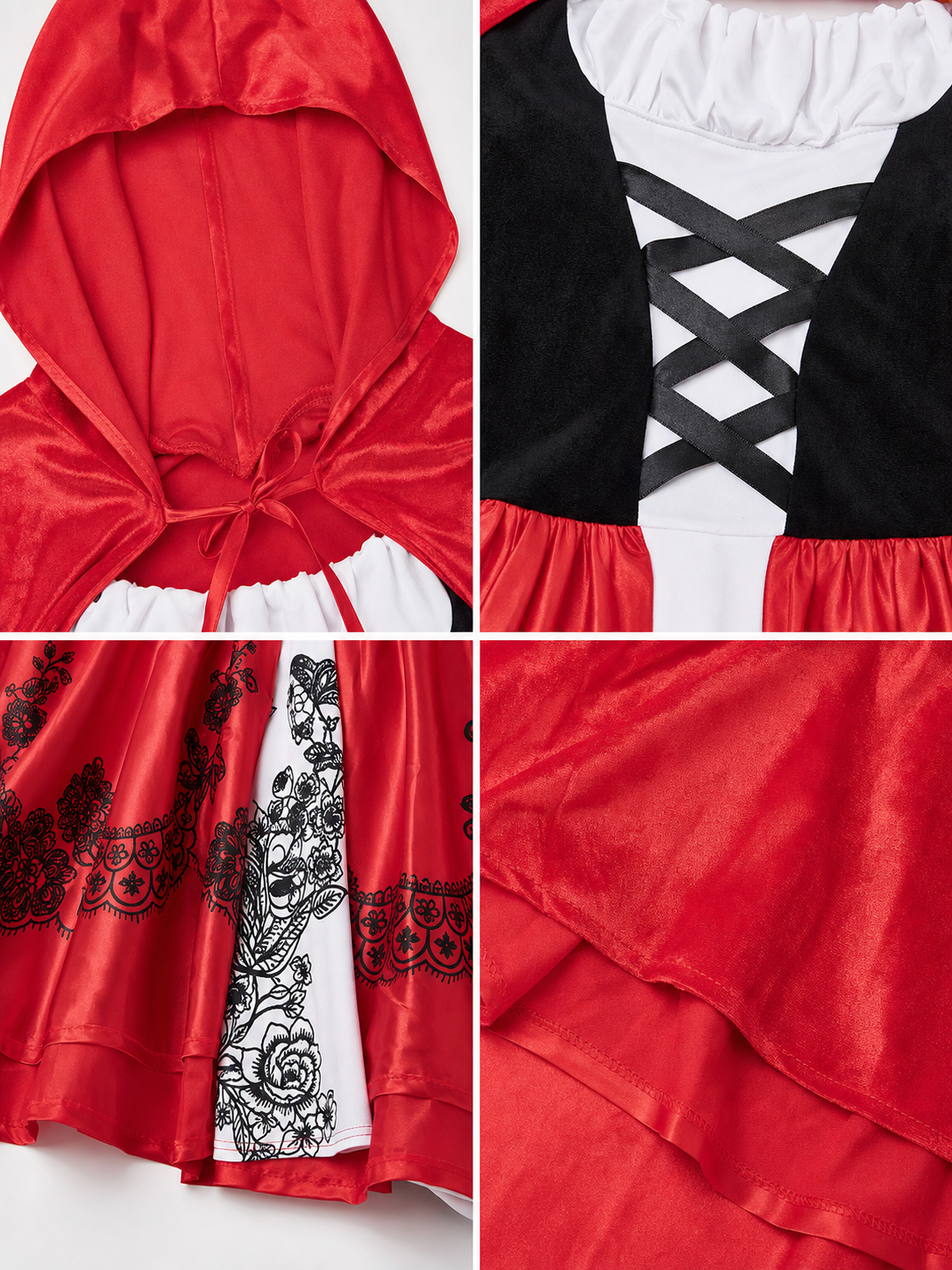 Cosplay Costume: Dress and Red Hooded Cape
