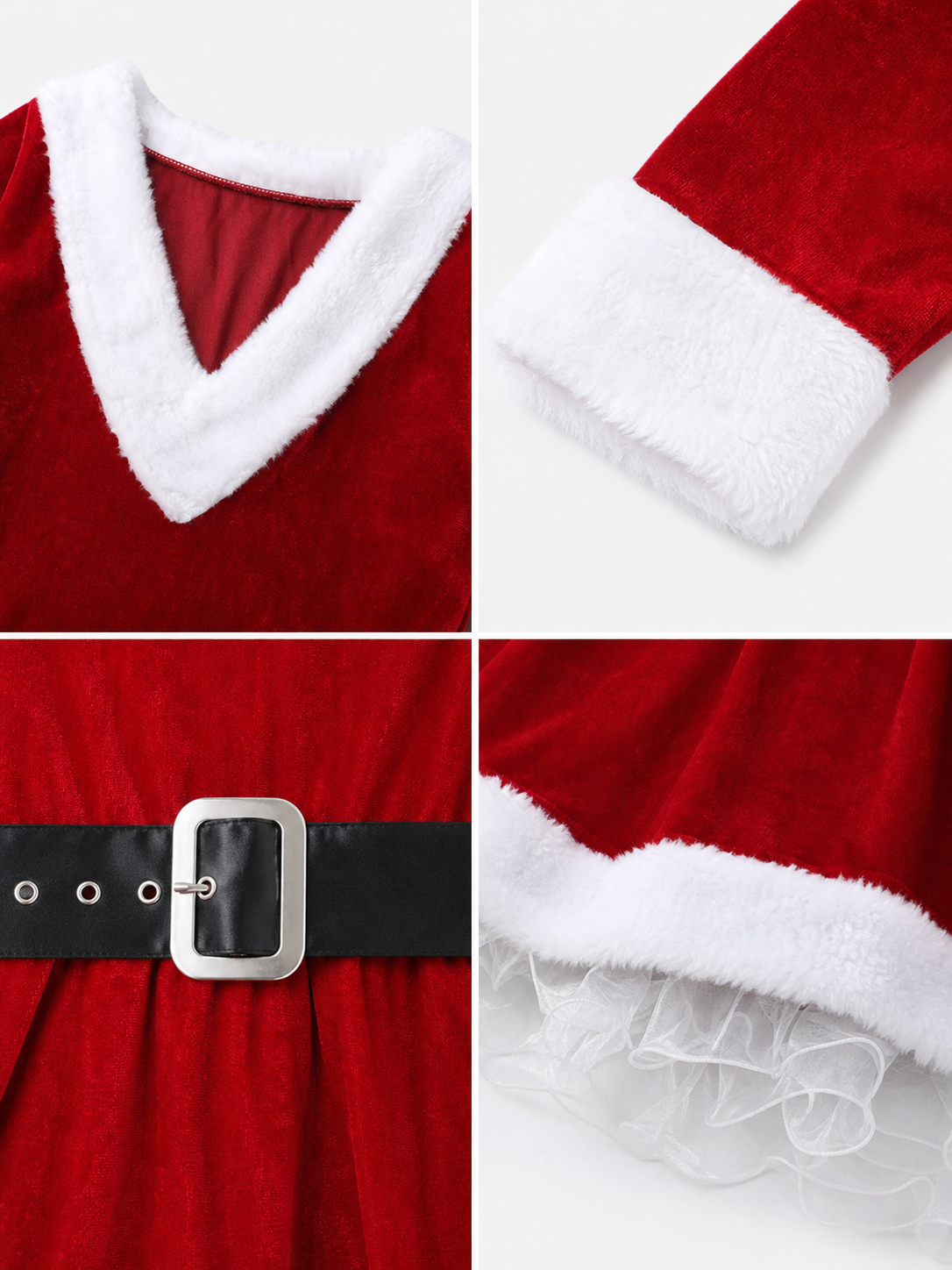 Christmas Santa dress costume with belt and stockings