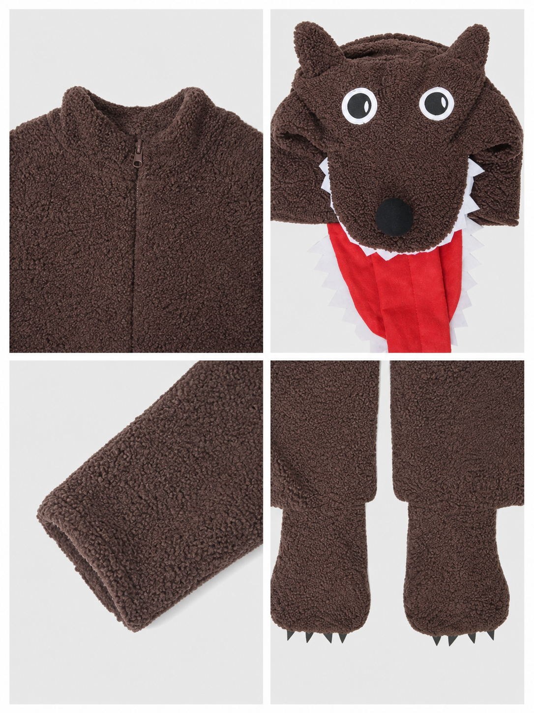 Wolf Costume, Jumpsuit with Headpiece