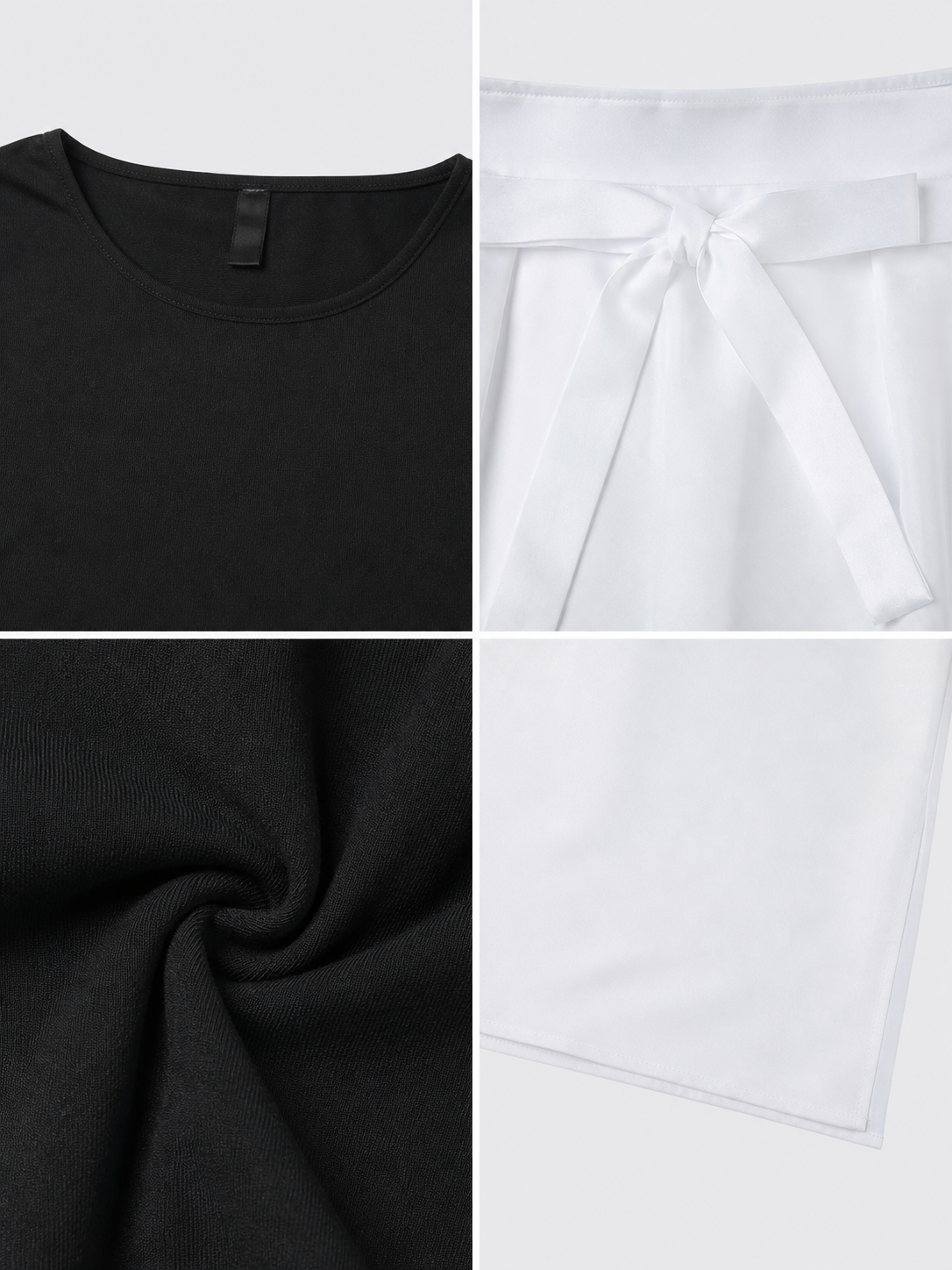 Nohara Rin Cosplay Costume: Black Top and White Skirt