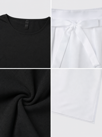 Nohara Rin Cosplay Costume: Black Top and White Skirt