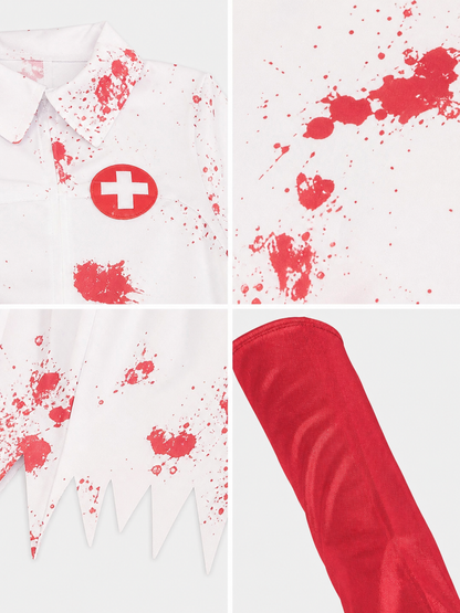 Zombie Nurse Costume with Bloody Marks