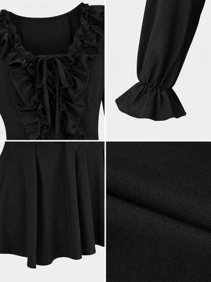 Renaissance-Style Shirt with Jabot and Lacing