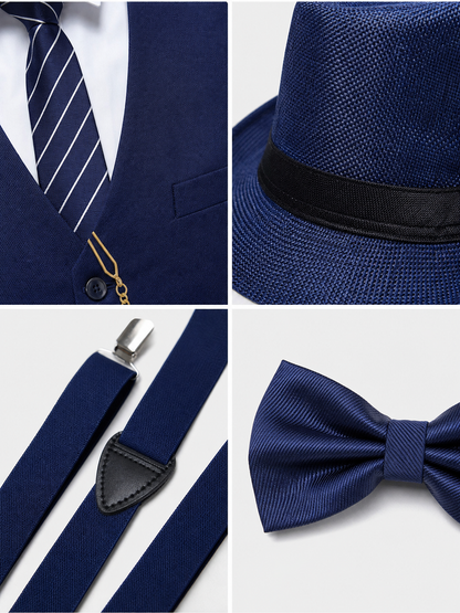Vintage Gatsby-Style Costume with Vest and Hat