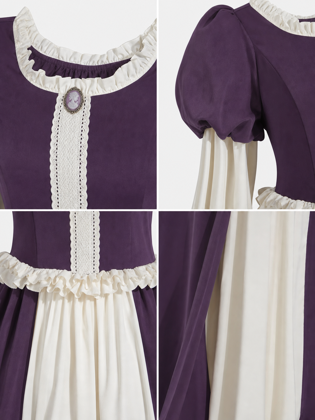 Long Vintage-Style Dress with Ruffles
