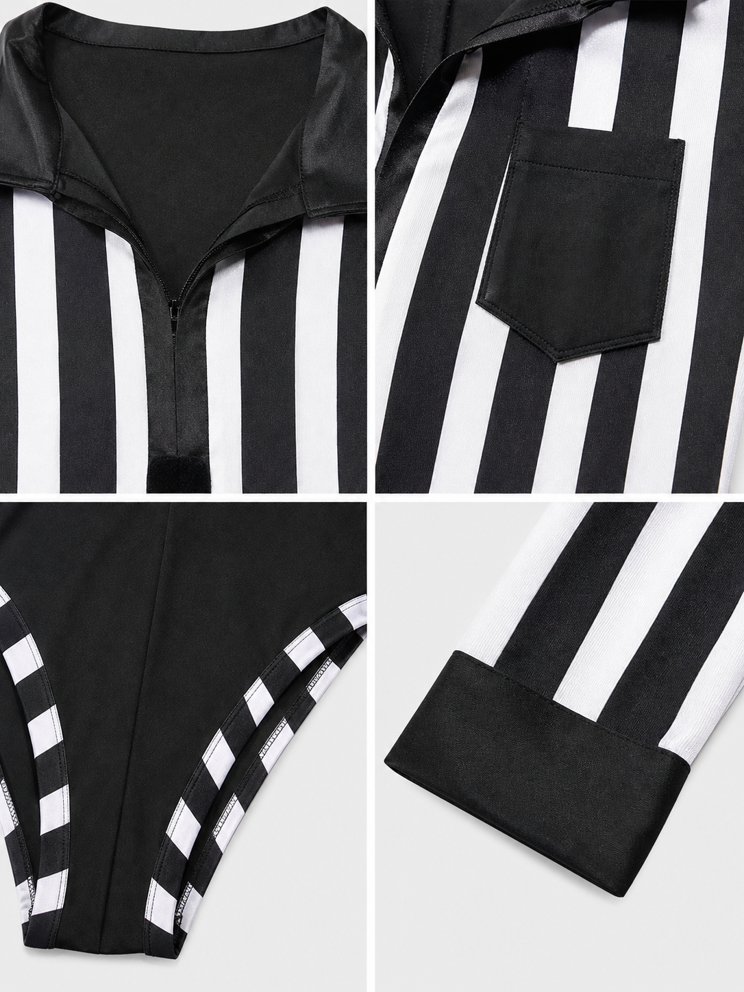 Striped Judge Costume Jumpsuit with Collar