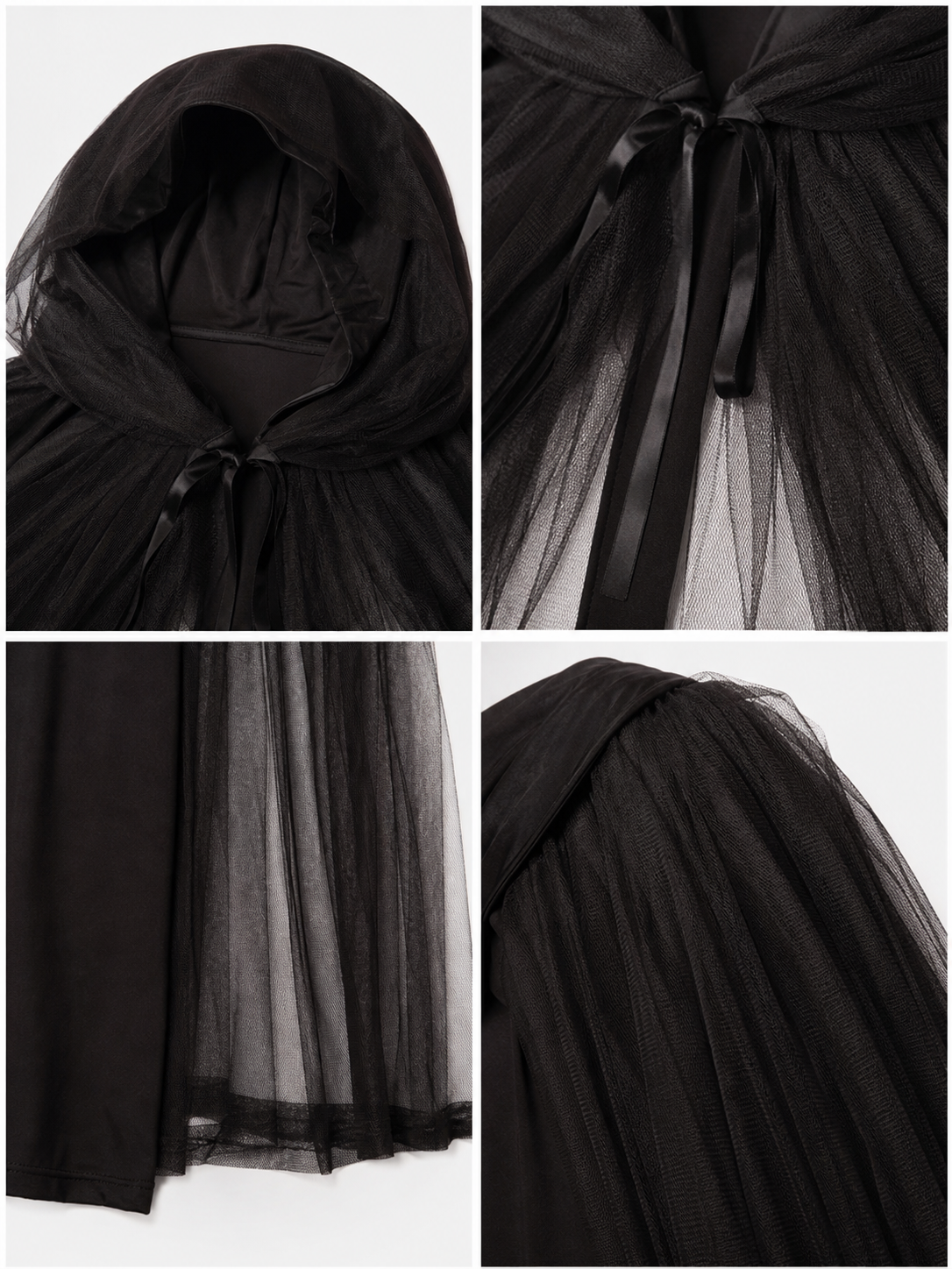 Carnival costume with hood, cloak, and gloves