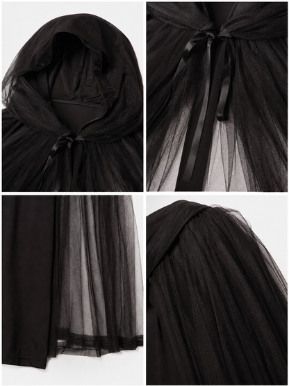 Carnival costume with hood, cloak, and gloves