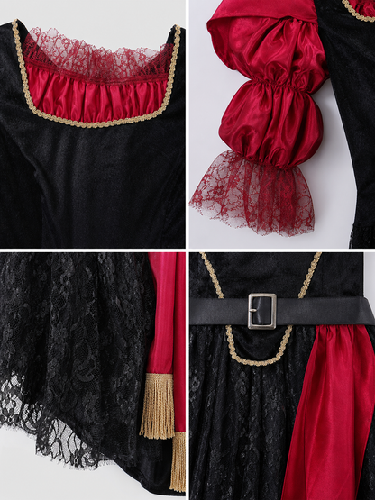 Halloween Pirate Costume: Dress, Belt, Accessories detail view