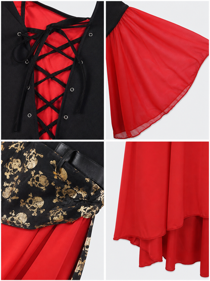 Pirate Carnival Costume: Dress, Hat, and Belt