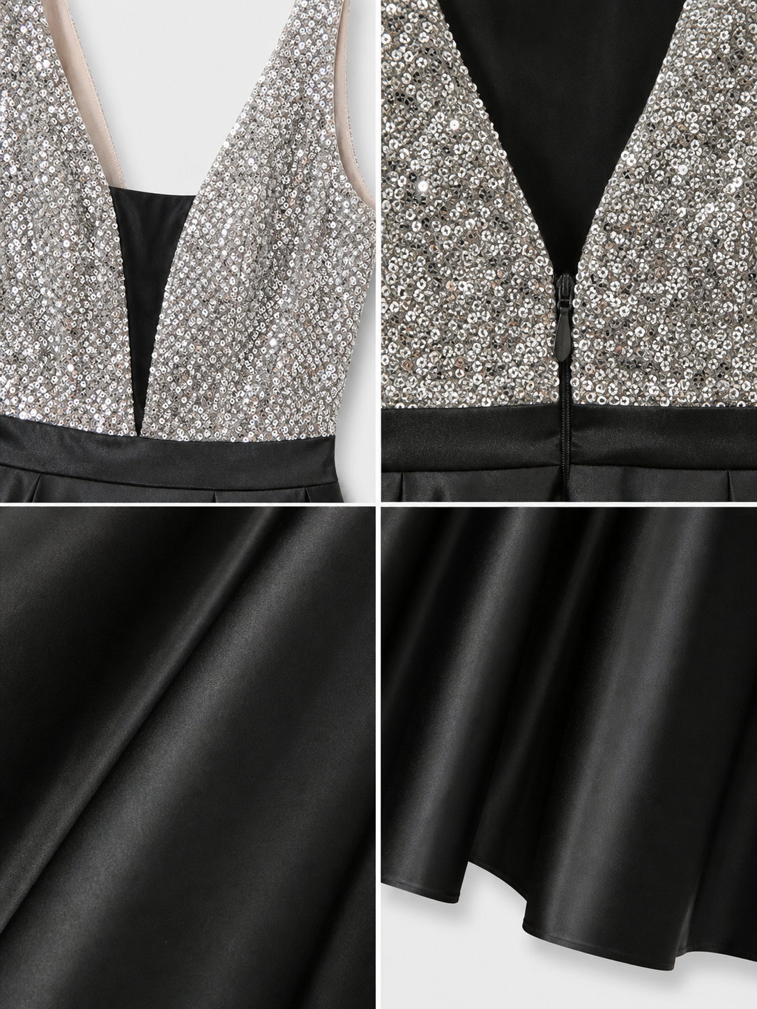 Long Evening Dress with a Deep V-Neckline