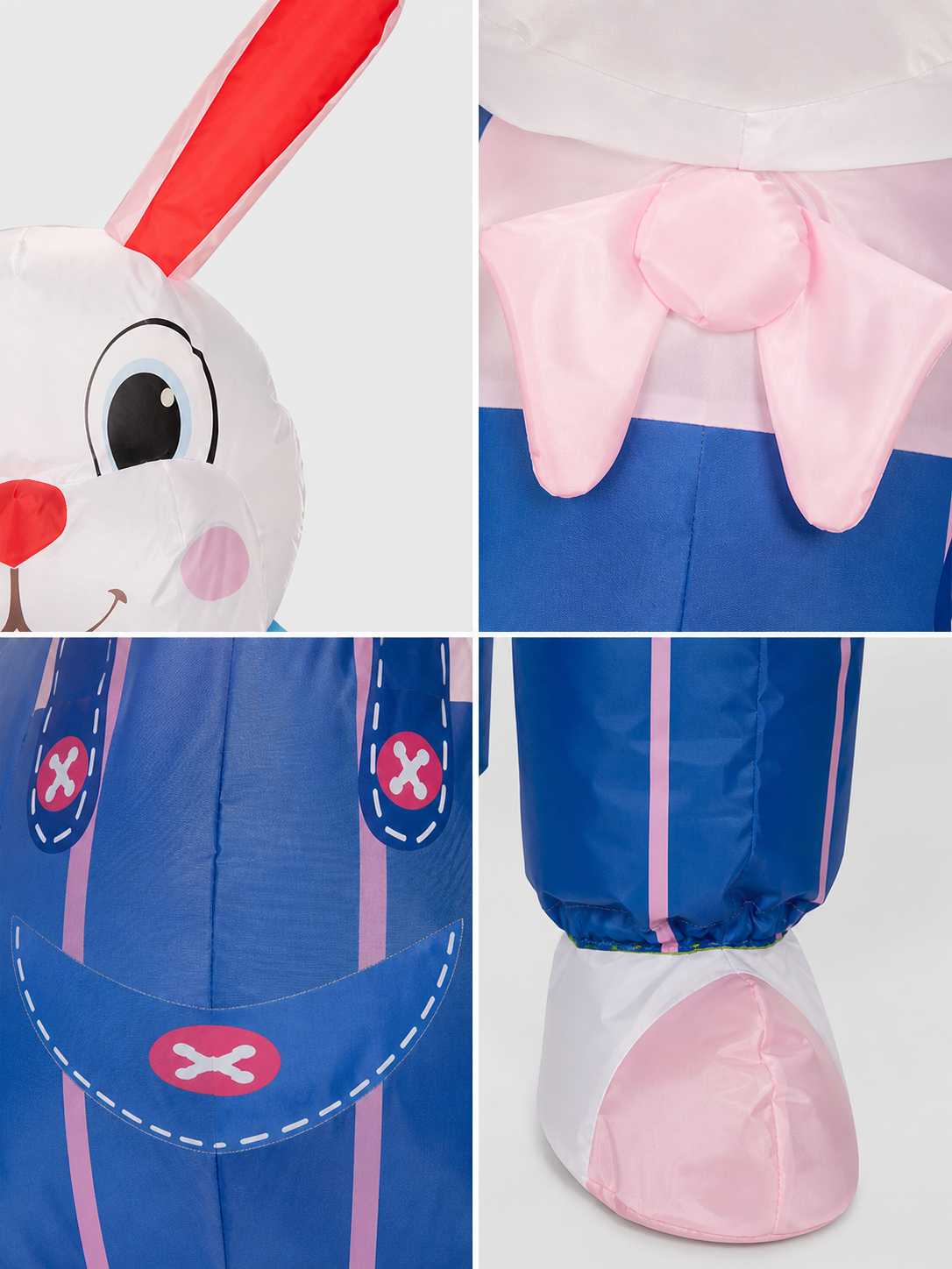 Inflatable Rabbit Costume with Blue Overalls