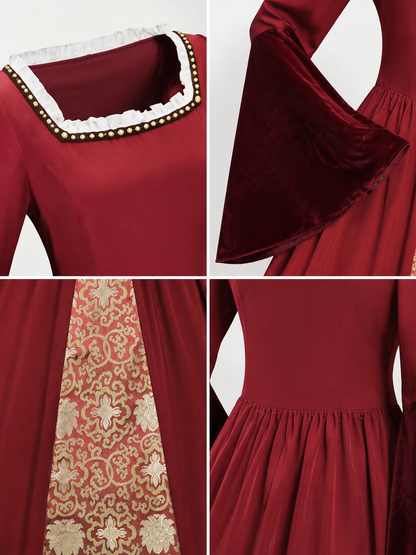 Medieval Mary Tudor Dress for Cosplay and Balls detail view